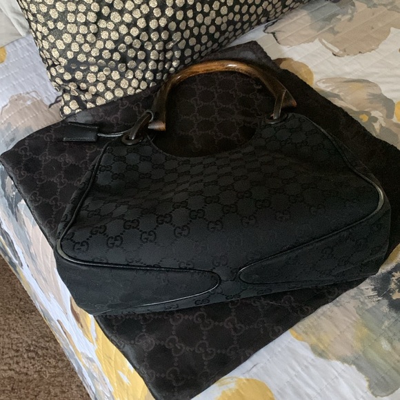 GUCCI VINTAGE bamboo handle bag - Picture 8 of 12